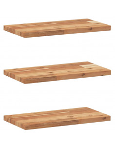 Mensole da Parete 3 pz 40x20x2 cm Legno Acacia Rifinito a Olio 2