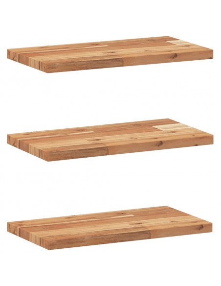 Mensole da Parete 3 pz 40x20x2 cm Legno Acacia Rifinito a Olio