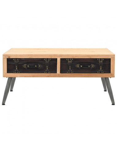 Tavolino da Caffè in Legno Massello di Abete 115x55x50 cm