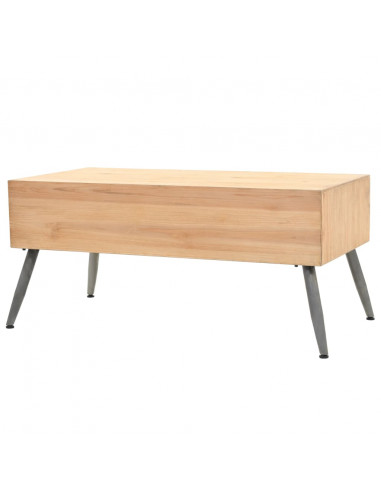 Tavolino da Caffè in Legno Massello di Abete 115x55x50 cm