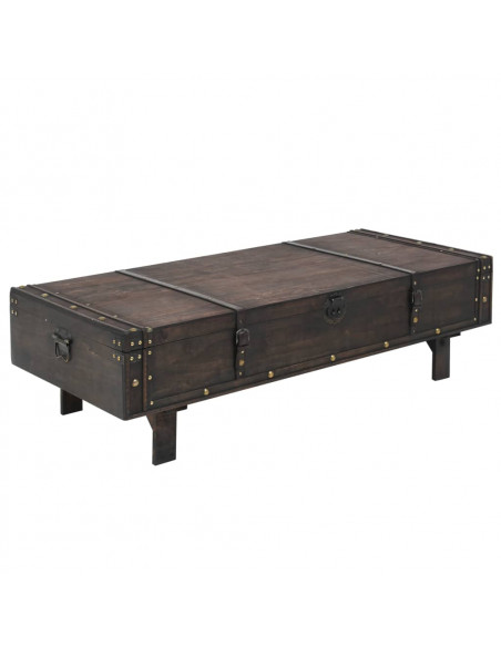 Tavolino da Caffè in Legno Massello Vintage 120x55x35 cm