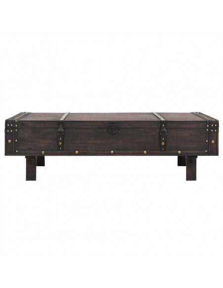 Tavolino da Caffè in Legno Massello Vintage 120x55x35 cm