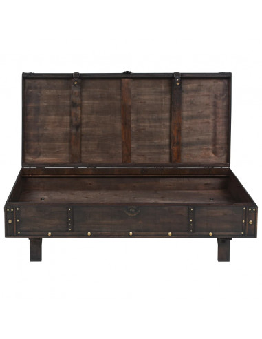 Tavolino da Caffè in Legno Massello Vintage 120x55x35 cm