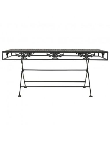 Tavolino da Caffè Pieghevole Vintage Metallo 100x50x45 cm Nero