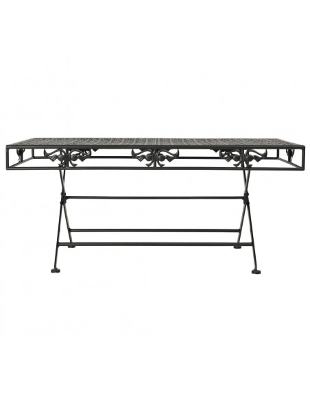 Tavolino da Caffè Pieghevole Vintage Metallo 100x50x45 cm Nero