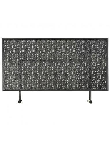 Tavolino da Caffè Pieghevole Vintage Metallo 100x50x45 cm Nero
