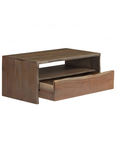 Tavolino da Caffè in Legno Massello di Acacia 90x50x40cm Grigio