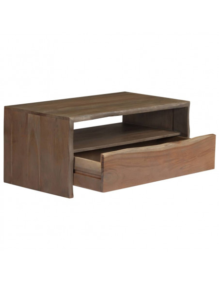Tavolino da Caffè in Legno Massello di Acacia 90x50x40cm Grigio