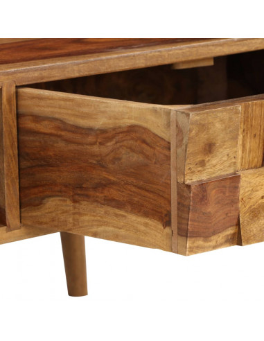 Tavolino da Caffè Legno Massello con Finitura Miele 110x50x37cm