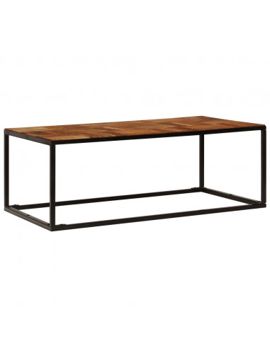 Tavolino 110x60x40 cm in Legno Massello di Acacia e Acciaio