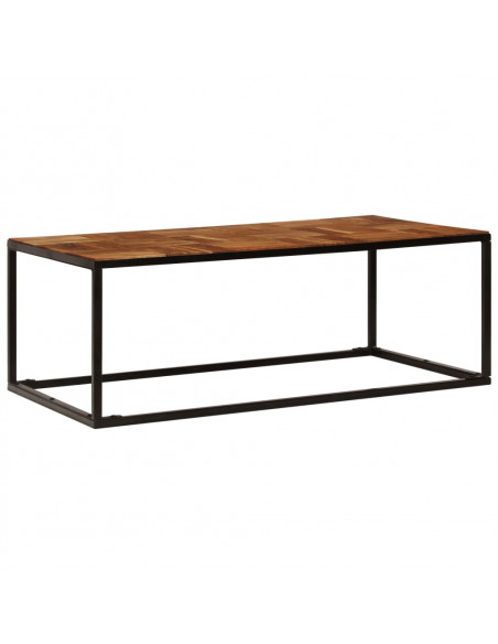 Tavolino 110x60x40 cm in Legno Massello di Acacia e Acciaio