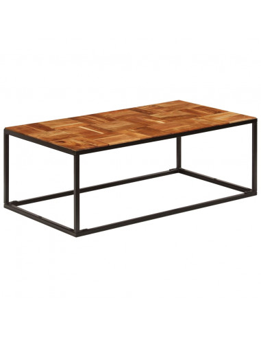 Tavolino 110x60x40 cm in Legno Massello di Acacia e Acciaio