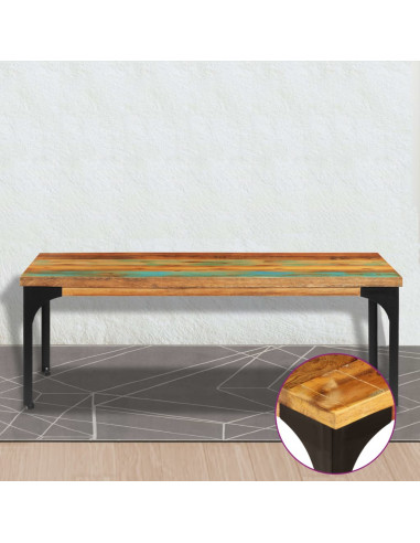 Tavolino da Salotto 100x60x35 cm Legno Massello di Recupero