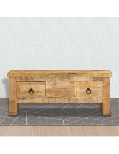 Tavolino da Caffè 90x45x35 cm in Legno Massello di Mango