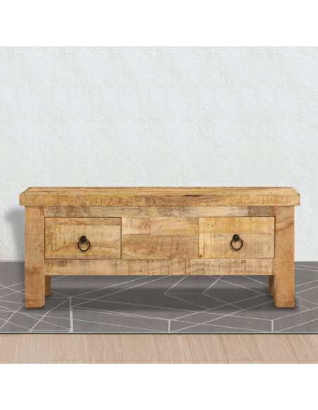 Tavolino da Caffè 90x45x35 cm in Legno Massello di Mango