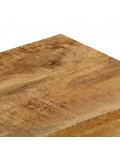 Tavolino da Caffè 100x50x35cm Legno Massello di Mango e Acciaio 2