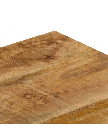 Tavolino da Caffè 100x50x35cm Legno Massello di Mango e Acciaio