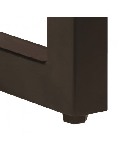 Tavolino da Caffè 100x50x35cm Legno Massello di Mango e Acciaio