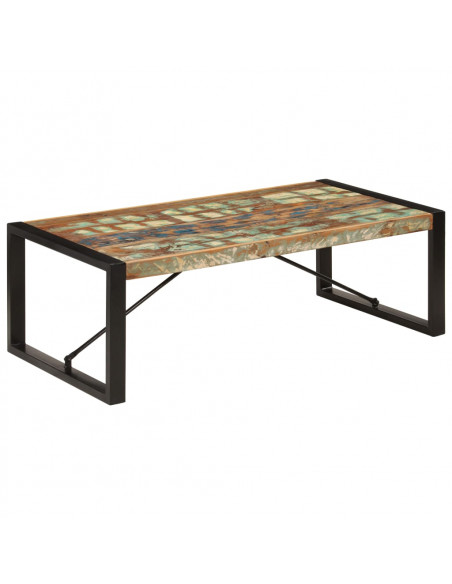 Tavolino da Caffè in Legno Massello Recuperato 120x60x40 cm