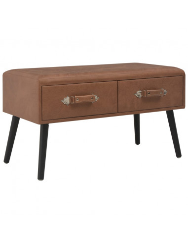 Tavolino da Caffè Marrone Scuro 80x40x46 cm in Similpelle