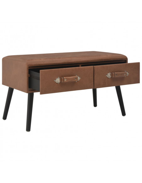 Tavolino da Caffè Marrone Scuro 80x40x46 cm in Similpelle