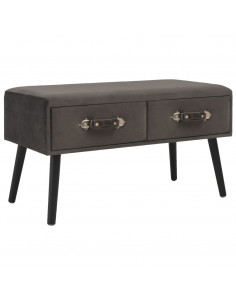 Tavolino da Caffè Grigio 80x40x46 cm in Velluto 2