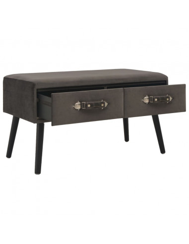 Tavolino da Caffè Grigio 80x40x46 cm in Velluto