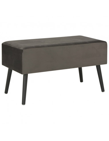 Tavolino da Caffè Grigio 80x40x46 cm in Velluto