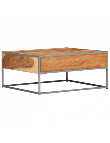 Tavolino da Caffè 75x75x35 cm in Legno Massello di Acacia