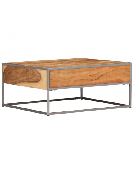 Tavolino da Caffè 75x75x35 cm in Legno Massello di Acacia