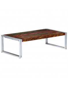 Tavolino da Caffè 120x60x35 cm in Legno Massello di Recupero 2