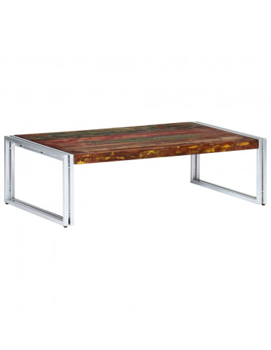 Tavolino da Caffè 120x60x35 cm in Legno Massello di Recupero