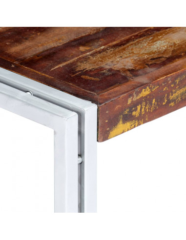 Tavolino da Caffè 120x60x35 cm in Legno Massello di Recupero