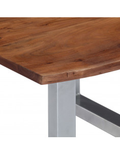 Tavolino da Caffè con Bordi Vivi 60x60x40 cm in Massello Acacia 2