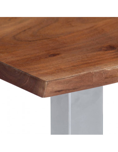 Tavolino da Caffè con Bordi Vivi 60x60x40 cm in Massello Acacia