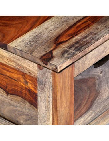 Tavolino da Caffè Grigio 100x50x30cm in Legno Massello Sheesham