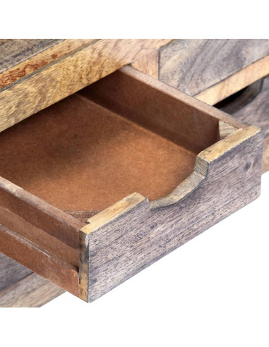 Tavolino da Caffè Grigio 100x50x30cm in Legno Massello Sheesham