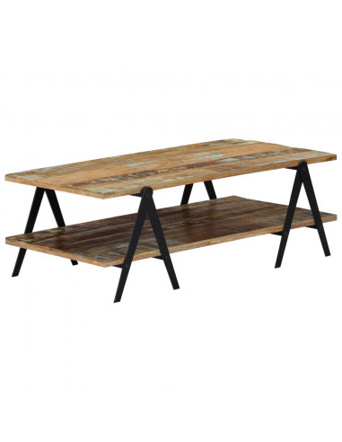 Tavolino da Salotto 115x60x40 cm in Legno Massello di Recupero