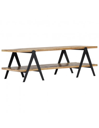 Tavolino da Salotto 115x60x40 cm in Legno Massello di Recupero