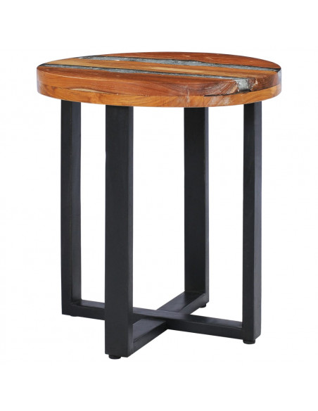 Tavolino da Caffè 40x45 cm Legno Massello Teak e Poliresina