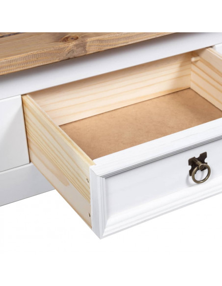 Tavolino Caffé Pino Messicano Corona Range Bianco 100x55x45 cm