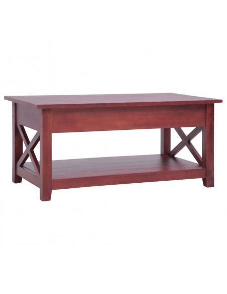 Tavolino da Caffè Marrone 100x55x46 cm Legno Massello di Mogano