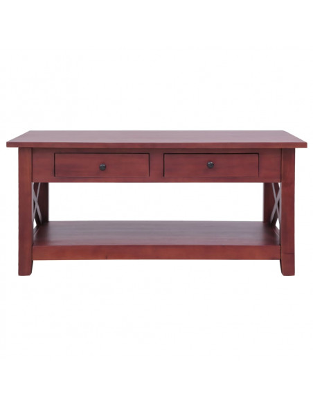 Tavolino da Caffè Marrone 100x55x46 cm Legno Massello di Mogano