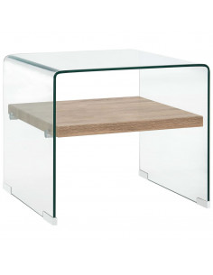 Tavolino da Caffè Trasparente 50x50x45 cm in Vetro Temperato 2