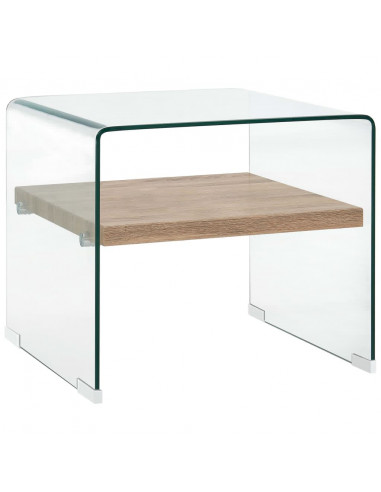 Tavolino da Caffè Trasparente 50x50x45 cm in Vetro Temperato