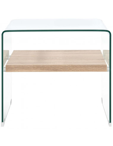 Tavolino da Caffè Trasparente 50x50x45 cm in Vetro Temperato