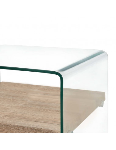 Tavolino da Caffè Trasparente 50x50x45 cm in Vetro Temperato