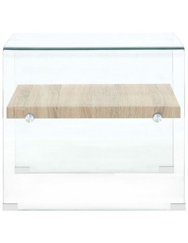 Tavolino da Caffè Trasparente 50x50x45 cm in Vetro Temperato