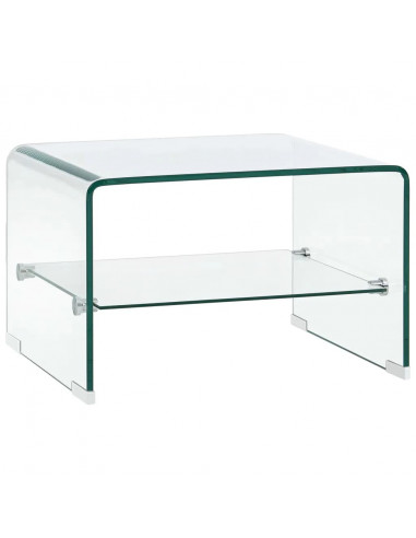 Tavolino da Caffè Trasparente 50x45x33 cm in Vetro Temperato
