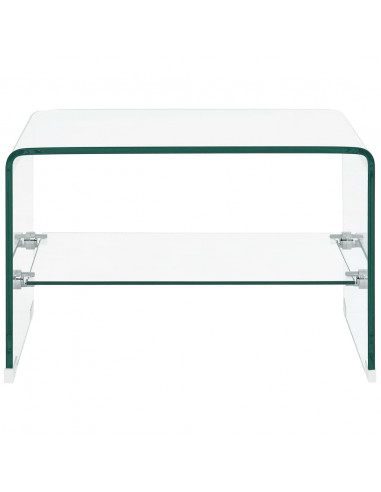 Tavolino da Caffè Trasparente 50x45x33 cm in Vetro Temperato